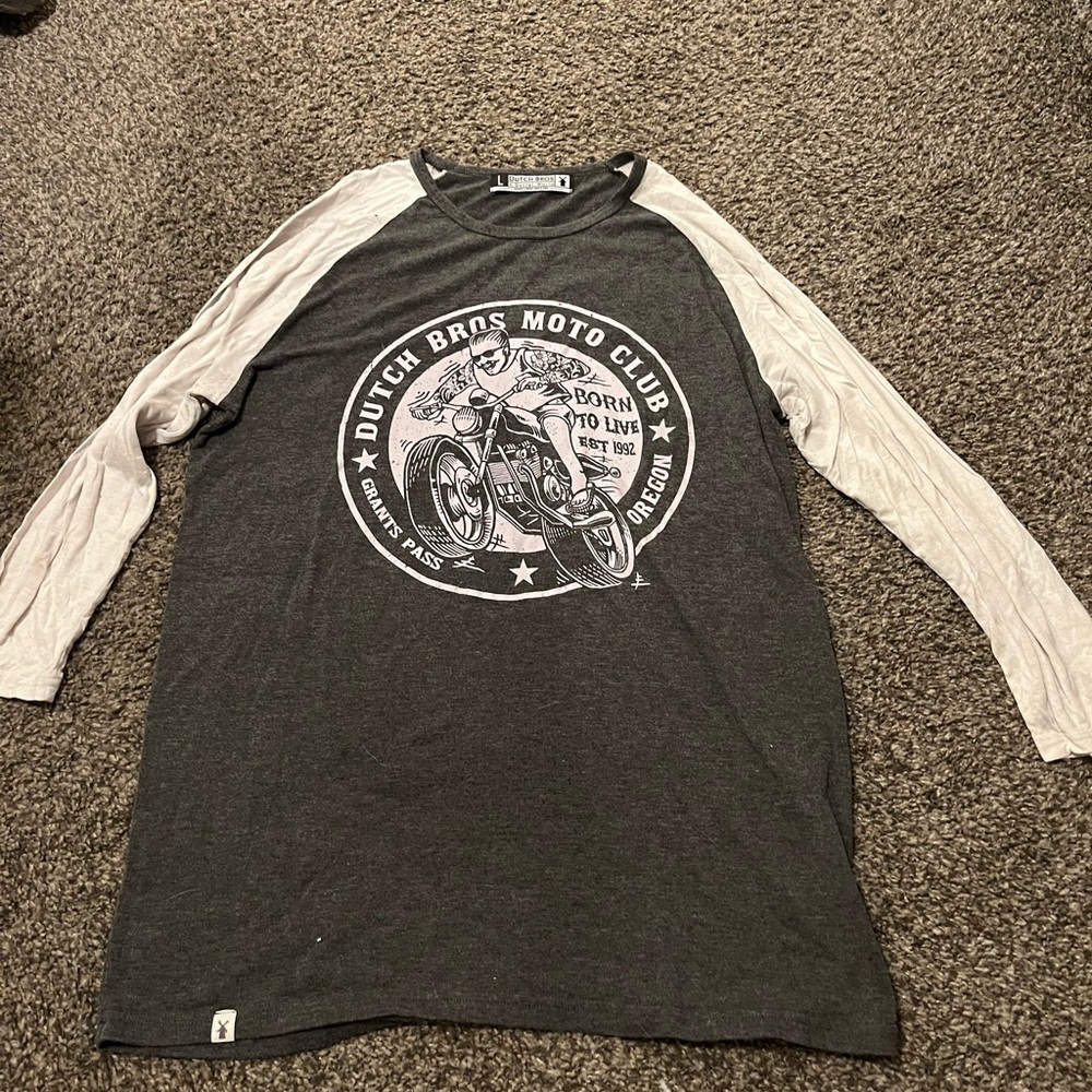 Rare Dutch bros shirt 3/4 sleeve shirt
